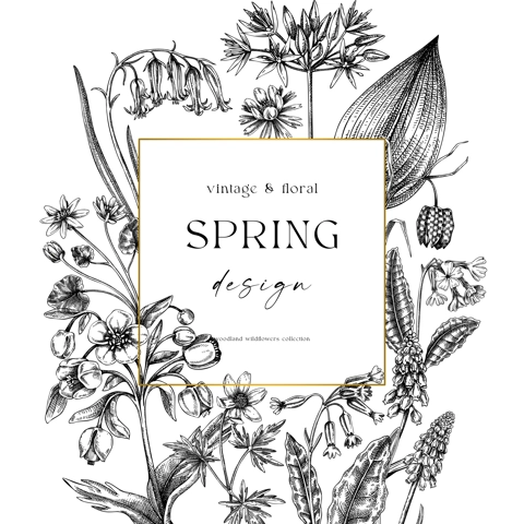 Spring wreath design. Wildflower sketches Floral cards, wedding invitations, wild flower background. Hand-drawn vector illustration, NOT AI-generated